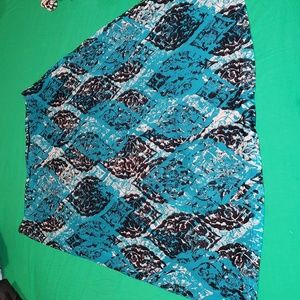212 Collection Maxi Skirt Size XL Blue Black Pattern